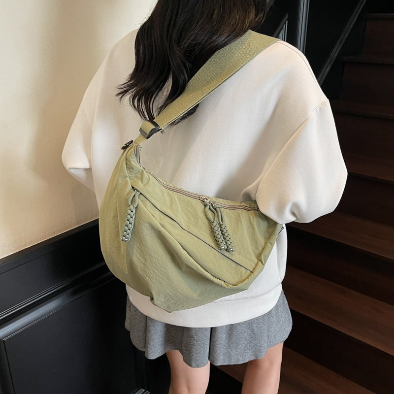 Japanese-Style Crossbody Canvas Bag For Women Large-Capacity Shoulder Dumpling Bag Niche Design Commuter Bag Versatile - Image 3