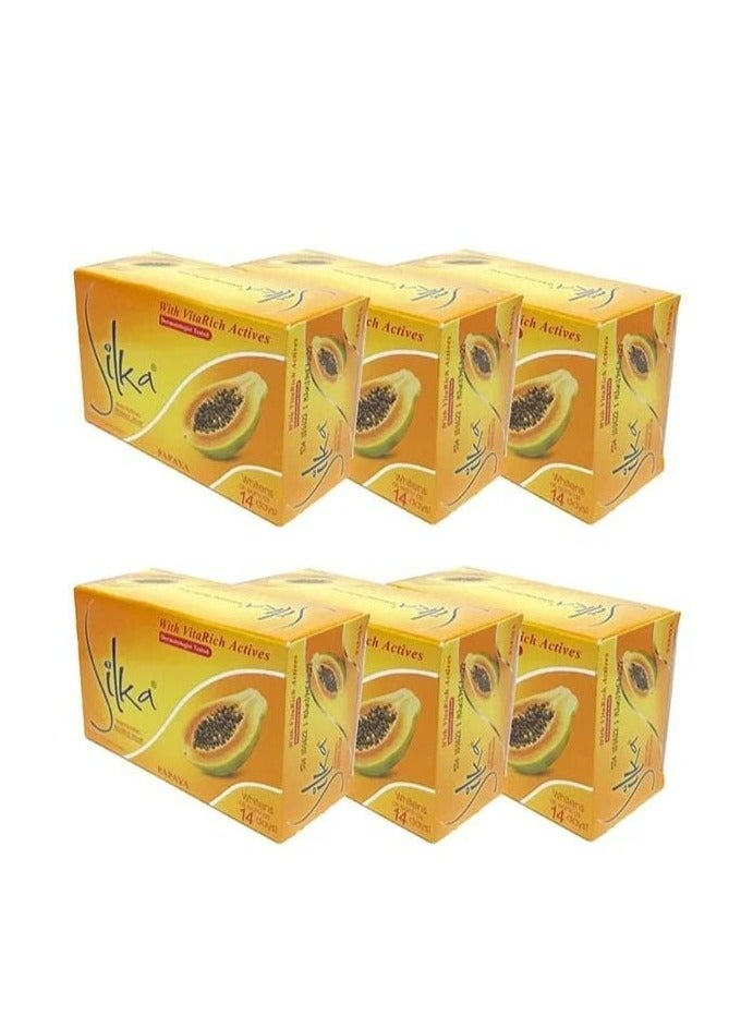 Silka 6-Piece Papaya and Herbal Bath Soap Set 135grams  - Image 1