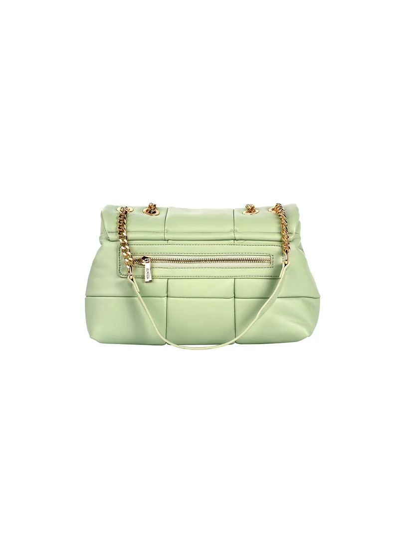 AMICA AMICA Stella Women's Soft Leather Puffer Shoulder Crossbody Handbag with Metal Chain
