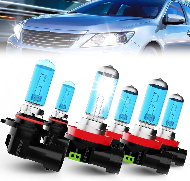 SPBRTBUB Halogen Headlight Bulbs Combo for Toyota Camry 2007-2014 - 6 Pack - Image 1