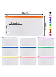 EOOUT 24Pcs Poly Zip Envelope, Plastic Envelope, Reusable Envelopes, 9 X 4.7 Inches, A6 Size, 10 Colors, For Office Supplies  - Image 2