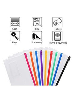 EOOUT 24Pcs Poly Zip Envelope, Plastic Envelope, Reusable Envelopes, 9 X 4.7 Inches, A6 Size, 10 Colors, For Office Supplies  - Image 3