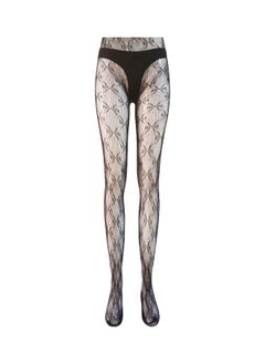 NIBEMINENT Pair Of Bowknot Design Long Stockings Black  - Image 1