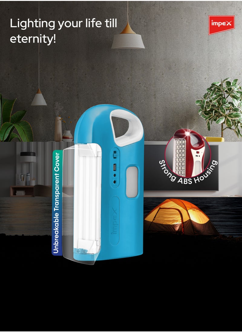 Impex Emergency Rechargeable LED Lantern | 100-Hour Runtime | 4 Light Modes | 500 Lumens | 72+18 SMD LEDs | Power Bank Function | Solar Charging | Overcharge Protection | Ideal for Home, Hiking, Camping | IL 703  - Image 2