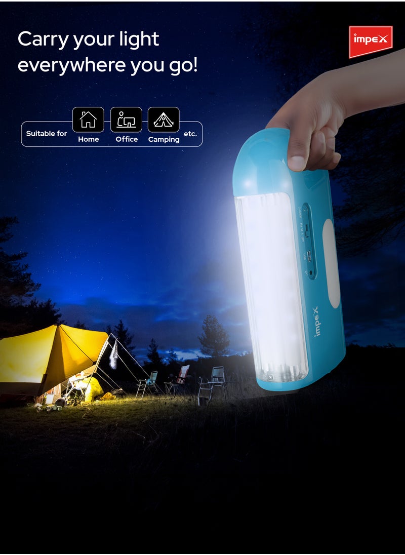 Impex Emergency Rechargeable LED Lantern | 100-Hour Runtime | 4 Light Modes | 500 Lumens | 72+18 SMD LEDs | Power Bank Function | Solar Charging | Overcharge Protection | Ideal for Home, Hiking, Camping | IL 703  - Image 4