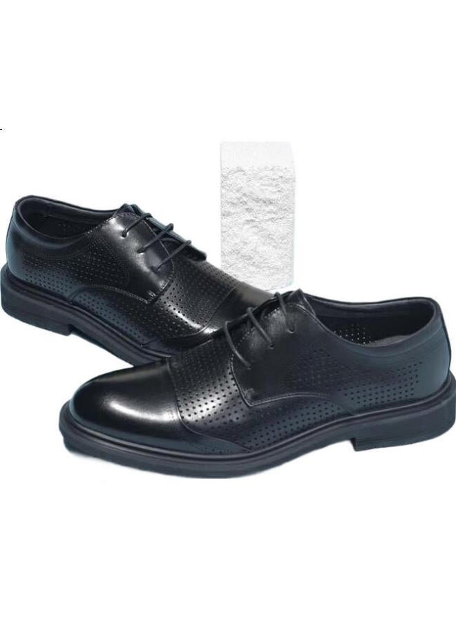 Red Dragonfly Hollow Leather Shoes Spring And Summer Men'S Formal Punching Breathable Derby Shoes Men'S Sandals Men'S Shoes Wta23285 Black 40 - Image 1