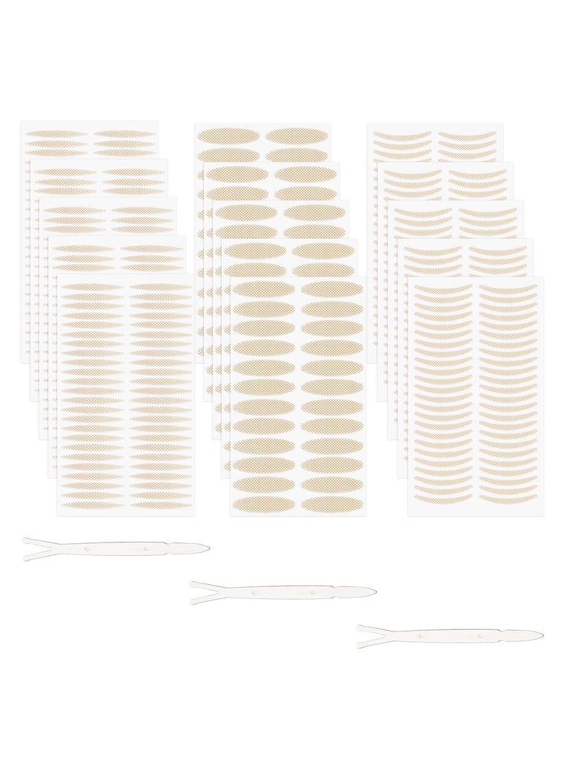 Prasacco Prasacco 720 Pcs Eyelid Lifter Strips, Waterproof Double Eyelid Tape Eyelid Tape for Hooded Eyes Invisible with Y-bar Surgery-Free Instant Eye Lift Say Goodbye to Hooded, Droopy Lids (3 Style) 