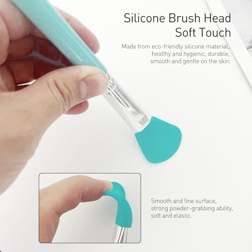Jaasuee 7 Pcs Silicone Brush applicator kit for Cream Makeup Products and UV Resin Epoxy Art Crafting, Green - Image 5