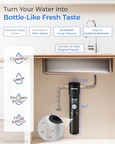 Waterdrop 15UA Under Sink Water Filter System, 2 Years, Reduces Lead, Chlorine, Bad Taste & Odor, Under Counter Water Filter Direct Connect to Kitchen Faucet, NSF/ANSI 42 Certified, USA Tech - Image 2