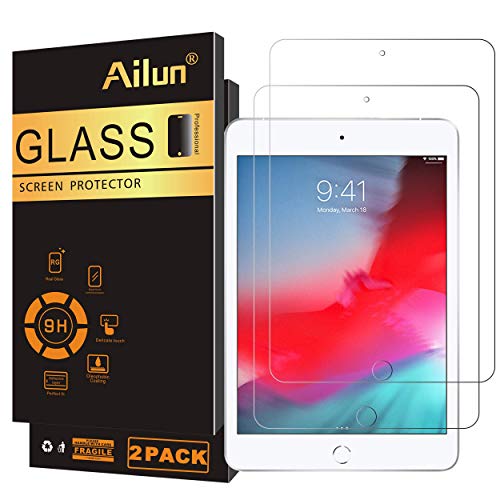 Ailun Screen Protector for iPad Mini 4, iPad Mini 5 2019 2Pack Tempered Glass 2.5D Edge Ultra Clear Transparency Anti Scratches Case Friendly - Image 1
