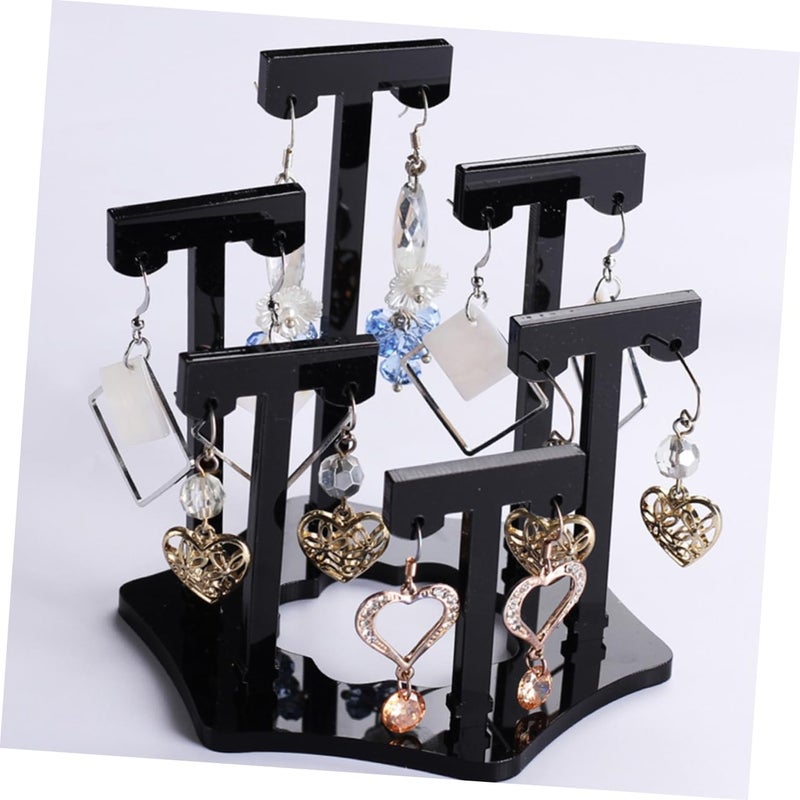 Black Jewelry Display Stand Earring Holder Organizer Rack - Image 4