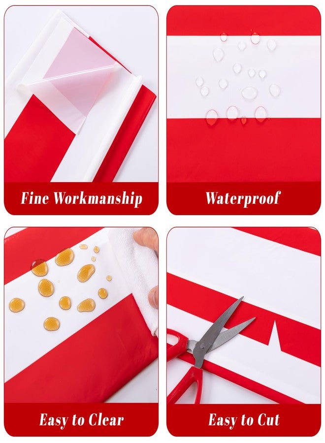 Kesfey 3 Packs Red and White Horizontal Striped Tablecloth 54 x 108 Inch Carnival Circus Theme Party Table Cloths Decorations Waterproof Rectangle Red Striped Tablecover for Picnic Plim Birthday Party - Image 4