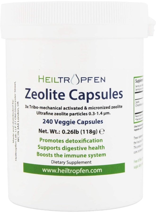 Heiltropfen Zeolite 240 Capsules Detox Clinoptilolite 95% 3X Activated Natural Mineral Dust Lessthan 2  - Image 1