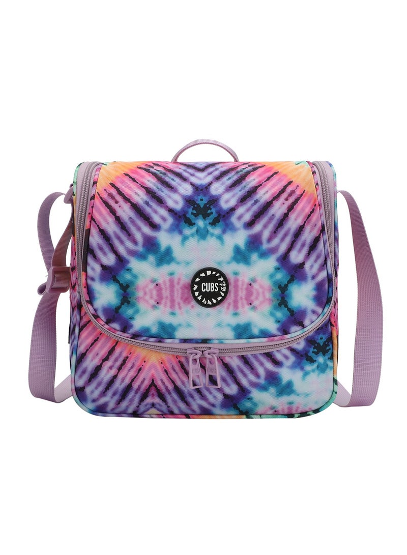CUBS Tie Dyed Waterproof lunch bag with adjustable shoulder strap carrying your favorite meals to school, work or while traveling - Image 1
