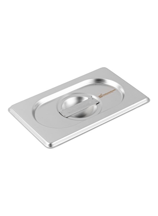 Restaurantware LID ONLY: Met Lux 7 x 4.3 Inch Steam Table Pan Lid, 1 Hotel Pan Lid - Fits 1/9 Size Steam Table Pan, Table Pan Sold Separately, Stainless Steel Steam Pan Cover, Built-In Handle  - Image 2