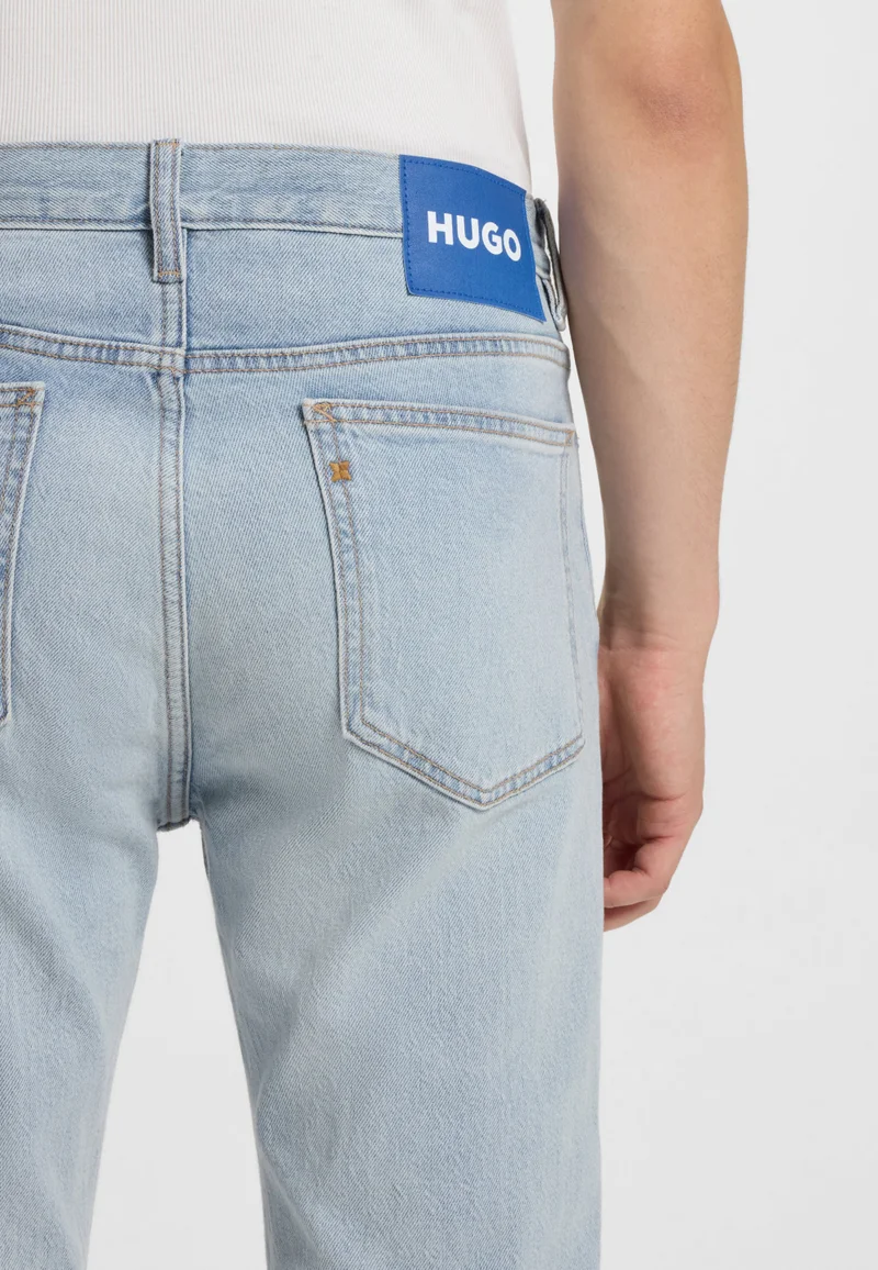 HUGO Turquoise Slim-fit jeans in blue stonewashed denim for Men | Best Price UAE