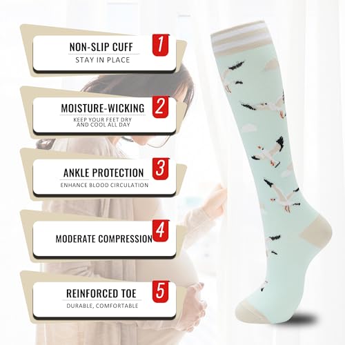 fenglaoda Compression Socks for Women Men 3 Pairs Graduated Compression Support Circulation Socks for Nurses - Image 3