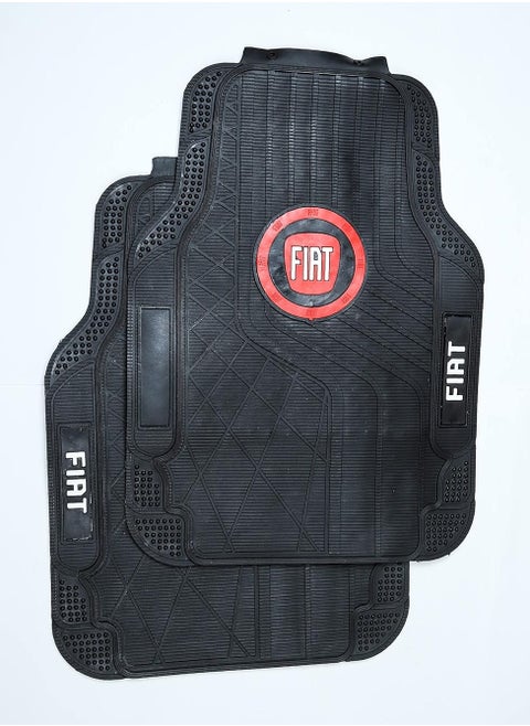 A Set Of Front And Rear Car Mats Made Of leather, Full Coverage, Waterproof, Non-slip, Black, For Fiat, 5 Pieces