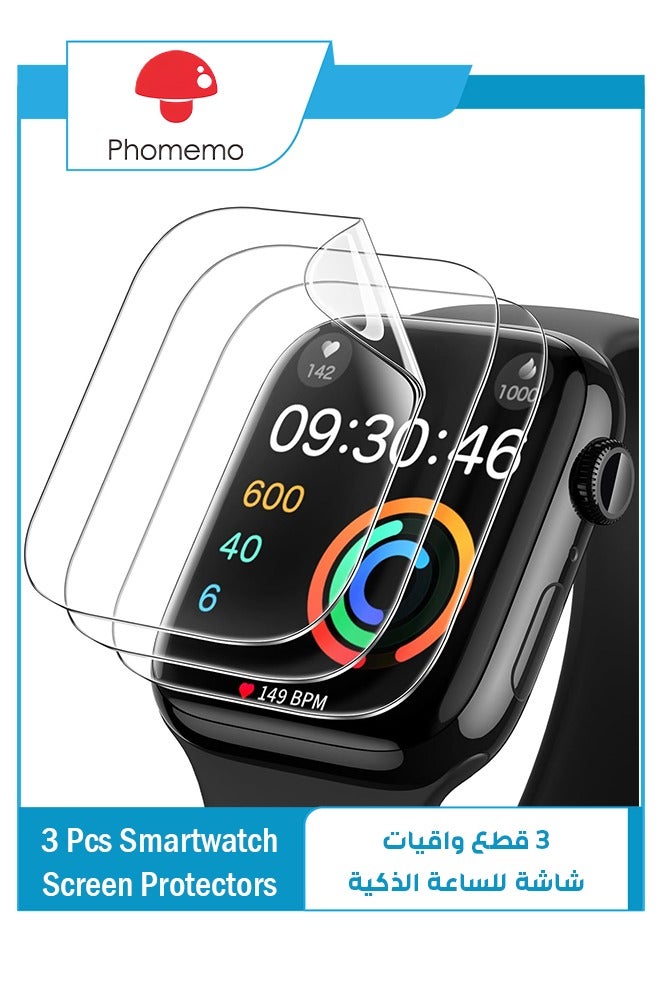 phomemo Screen Protector for Apple Watch Series 10 46mm, Self-Healing Flexible TPU Film, Anti-Scratch HD Clear, 3-Pack - Image 1