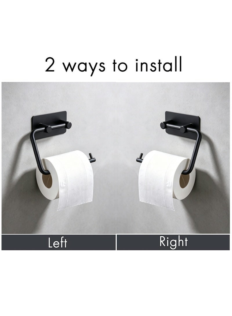 viola Self Adhesive Toilet Paper Holder,Stainless Steel Tissue Roll Paper Hook,Towel Hanger Rack,Napkin Holder Towel Hanger for Bathroom Black - Image 3