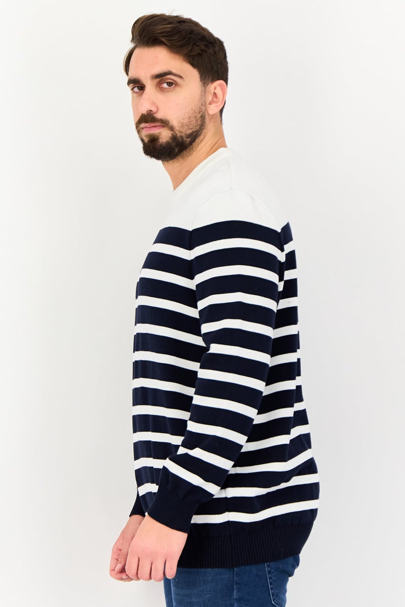 Celio Men Crew Neck Stripe Sweater, Multicolor - Image 3