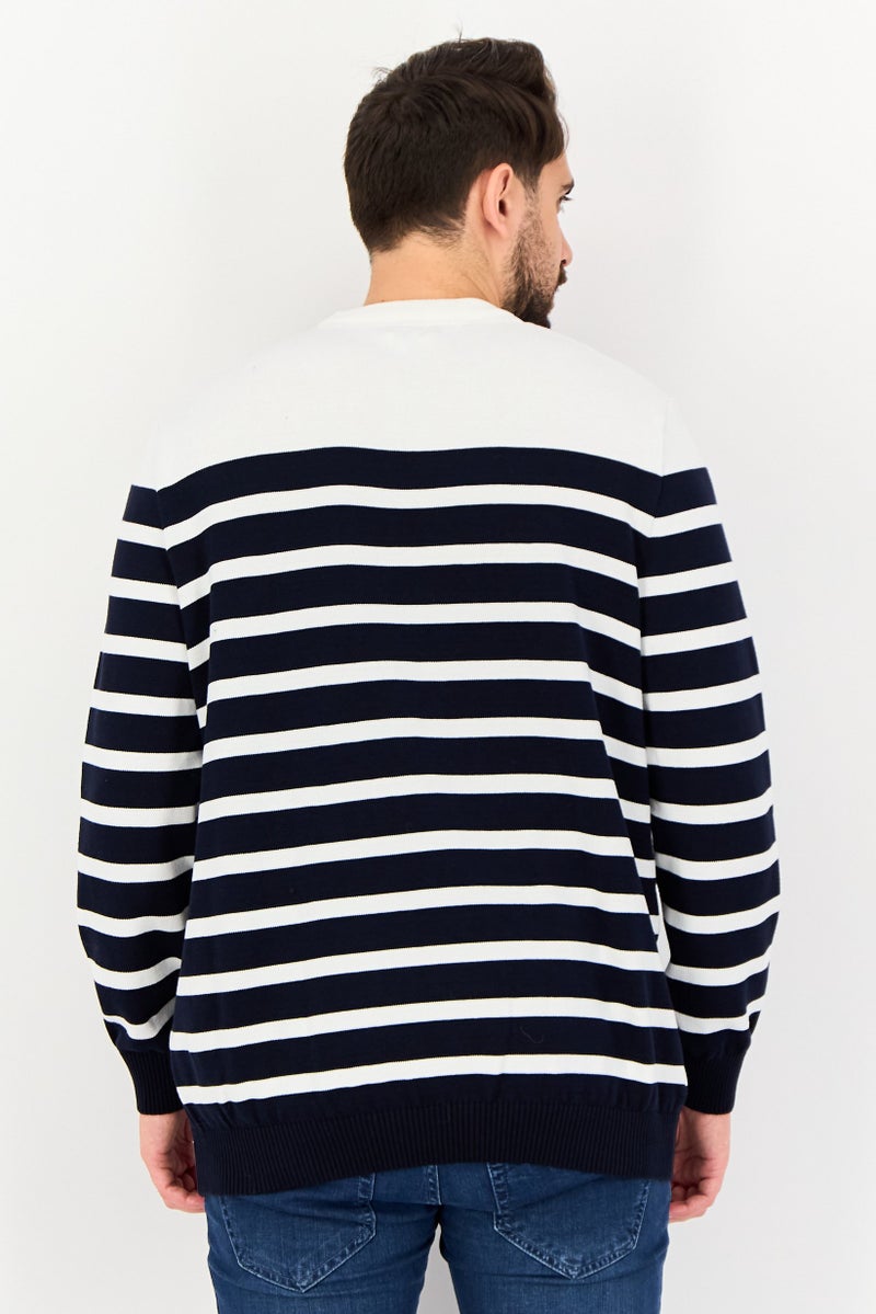 Celio Men Crew Neck Stripe Sweater, Multicolor - Image 4