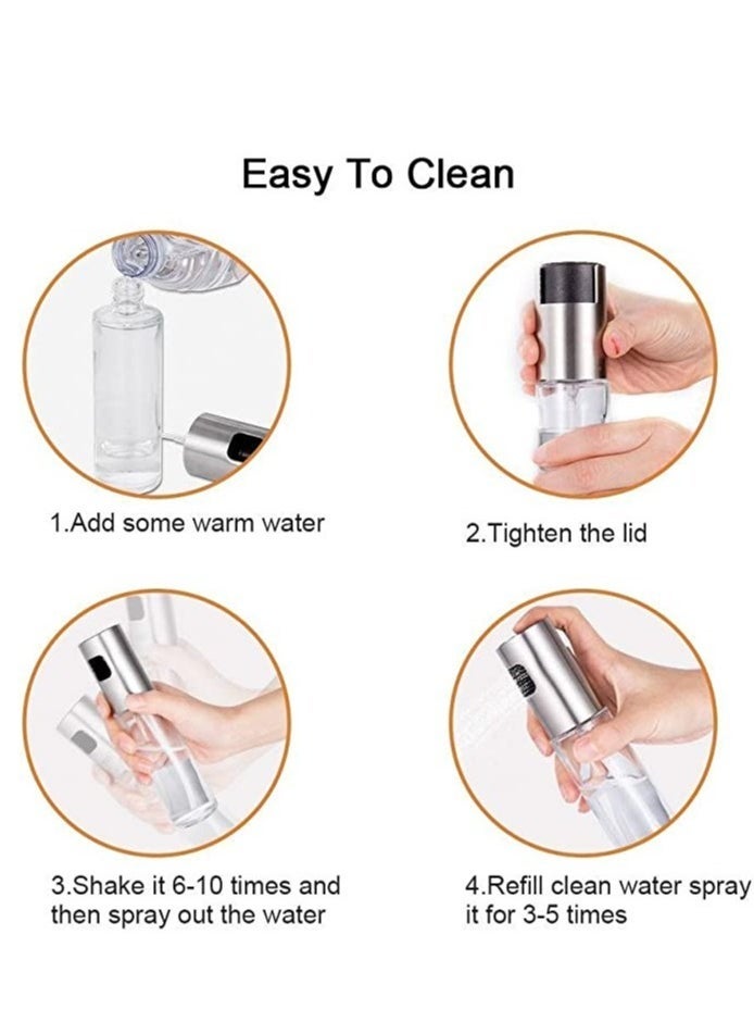 Raxoom 2Pcs/Set Olive Oil Sprayer Dispenser For Cooking,Glass Oil Spray Transparent Vinegar Bottle Oil Dispenser 100Ml For Bbq/Making Salad/Baking/Roasting/Grilling/Frying Kitchen, - Image 3