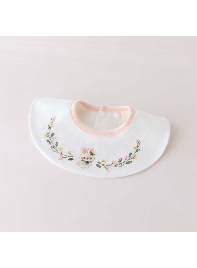 3-Pack Infant Bibs - 360° Rotatable Waterproof Cotton Drool Bibs for Newborns, Anti-Spit Milk Essentials with Petal Design - Image 4