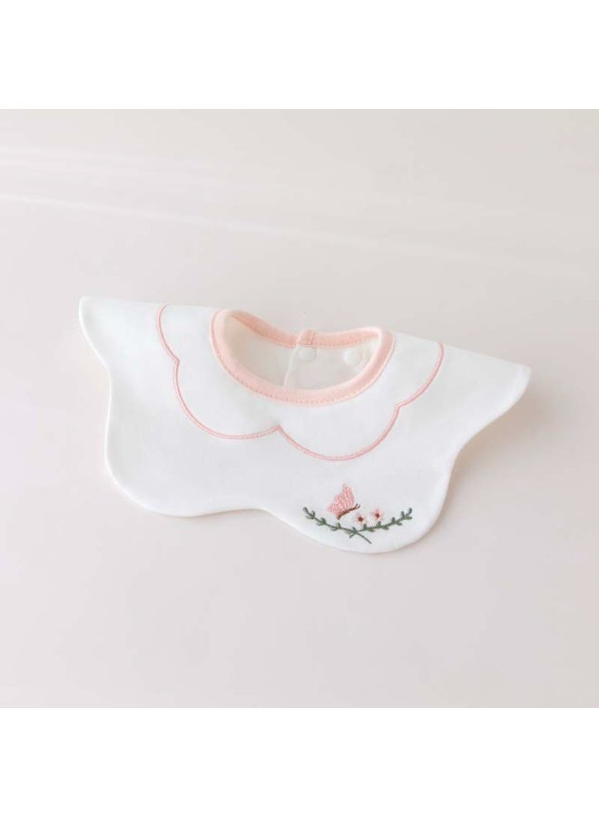 3-Pack Infant Bibs - 360° Rotatable Waterproof Cotton Drool Bibs for Newborns, Anti-Spit Milk Essentials with Petal Design - Image 3