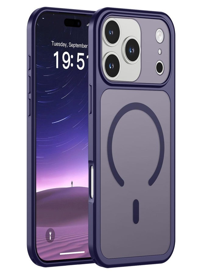 استلق جراب SUPFINE المغناطيسي لهاتف iPhone 17 Pro (متوافق مع MagSafe) (حماية فائقة ضد السقوط بمعايير عسكرية) (حماية للكاميرا) غطاء هاتف شفاف غير لامع مقاوم للصدمات، بنفسجي داكن - Image 1