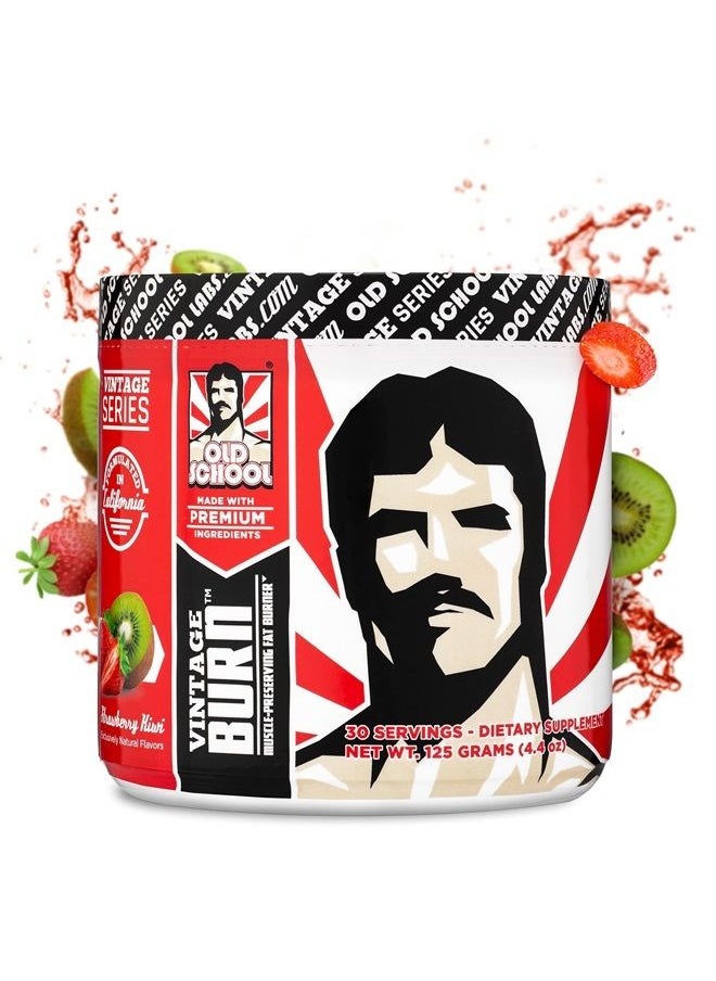 Old School Labs Vintage Burn – Fat Burner Powder for Men and Women – Delicious Thermogenic Fat & Weight Loss Drink - Green Coffee Bean, Caffeine, Raspberry Ketones – Strawberry Kiwi Flavor - 30 Servings 
