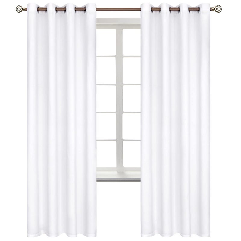 BGment Bgress Room الستائر الستائر 72 بوصة - الستائر الحرارية المعزولة الحرارية ستائر معالجة النافذة لغرفة النوم 2 لوحات 52 × 72 بوصة أبيض نقي - Image 1