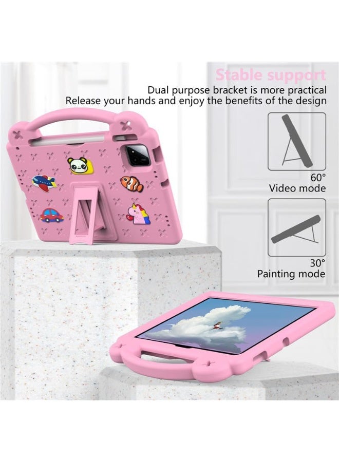 VKL Tablet Case for Xiaomi Pad 7/Pad 7 Pro 11.2 Inch 2024, Kids Friendly Universal Shockproof Protective Case with Stand Handle (Pink) - Image 3