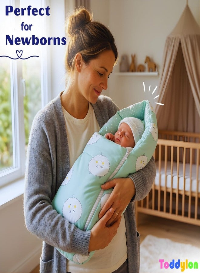 Toddylon Baby Bedding Set for New Born | 3-Piece Soft Cotton Baby Bed with Mosquito Net & Carry Bag | Lightweight Newborn Baby Essentials Gift Combo for Unisex Babies (Green, 0–6 Months) - Image 3