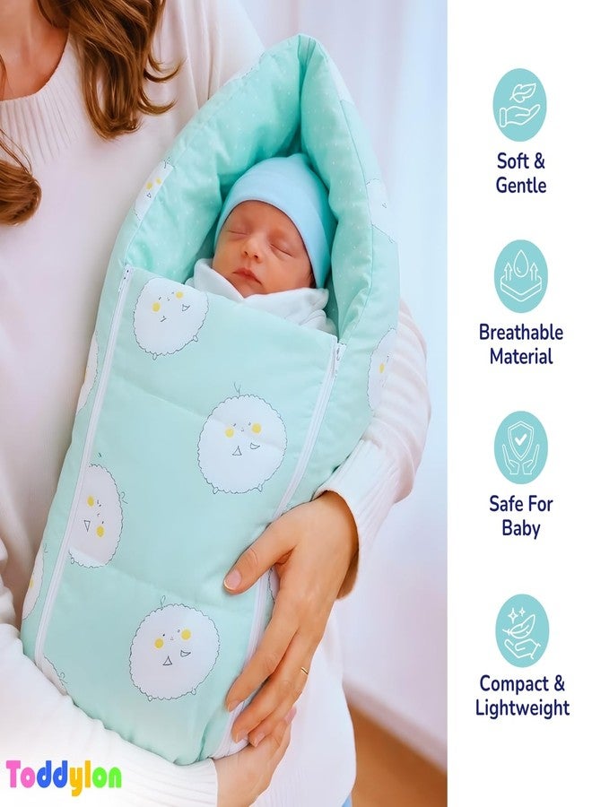 Toddylon Baby Bedding Set for New Born | 3-Piece Soft Cotton Baby Bed with Mosquito Net & Carry Bag | Lightweight Newborn Baby Essentials Gift Combo for Unisex Babies (Green, 0–6 Months) - Image 5