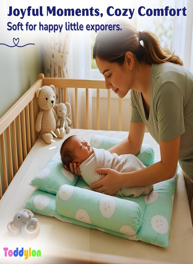 Toddylon Baby Bedding Set for New Born | 3-Piece Soft Cotton Baby Bed with Mosquito Net & Carry Bag | Lightweight Newborn Baby Essentials Gift Combo for Unisex Babies (Green, 0–6 Months) - Image 4