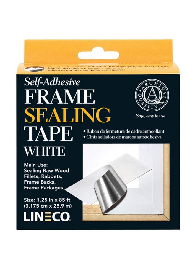 Lineco Archival Selfadhesive Frame Sealing Tape. Acidfree Nonyellowing Tape For Sealing Frame Backing Diy Crafts White 1.25" X 85 Ft. Pack Of 1  - Image 1