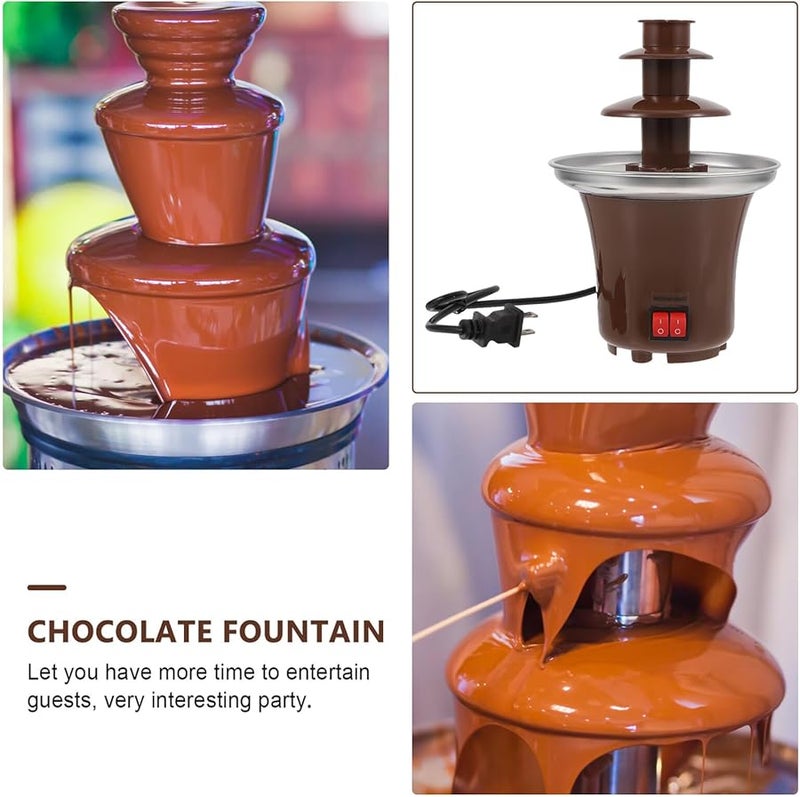 Brown Chocolate Fountain Machine Electric Fondue Maker for Parties Weddings Birthdays - Image 4