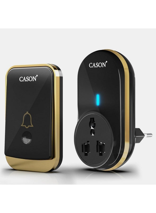 CASON - Wireless Door Bell for Home Long Range/Door Bell wireless For Home/Wireless Calling Bell,Remote Bell With Socket Plug In type, up to 1000ft Range with 45 Chimes (1 Remote 1 Receiver, Black) - Image 1