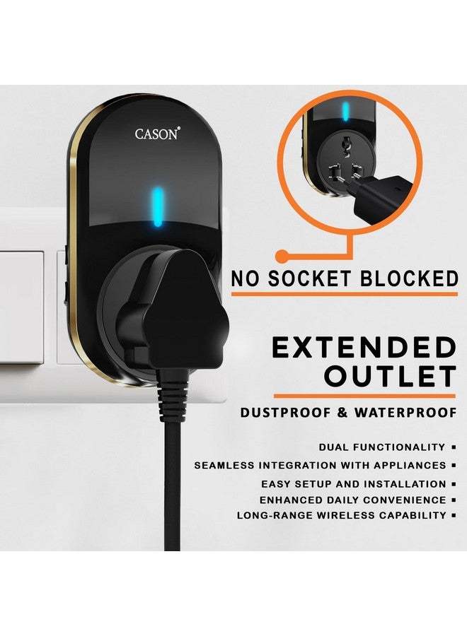 CASON - Wireless Door Bell for Home Long Range/Door Bell wireless For Home/Wireless Calling Bell,Remote Bell With Socket Plug In type, up to 1000ft Range with 45 Chimes (1 Remote 1 Receiver, Black) - Image 2