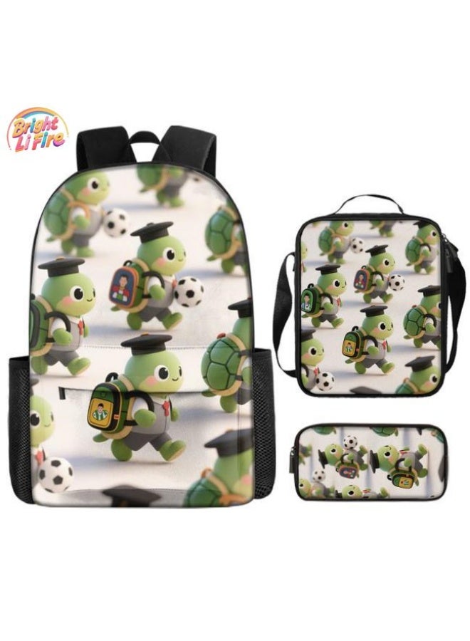 Bright Li Fire Unlock the fashion style of children's fun! Three-piece bag set, cartoon elements make children and teenagers super stylish (students, children, friends outings, mountain climbing, schooling, etc. are available) - 18 - Image 1
