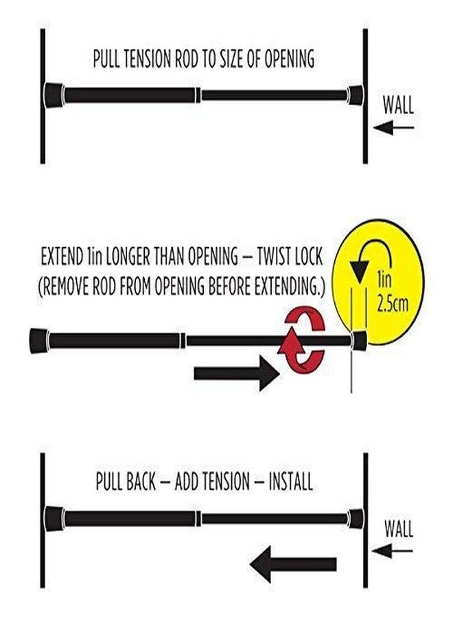 إنترديزاين قضيب ستارة حمام معدني قابل للتمديد من iDesign Cameo، ذو شد ثابت، مناسب للحمامات الرئيسية، وحمامات الضيوف، وحمامات الأطفال، وللنوافذ، قابل للتعديل من 43 إلى 75 بوصة، طقم من قطعتين، أسود مطفي - Image 5