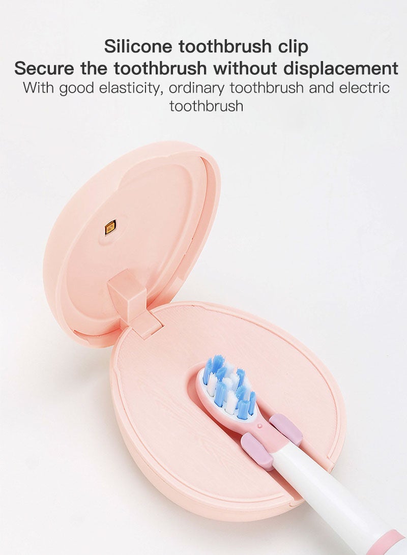 Sharpdo Toothbrush Sanitizer, UVC Toothbrush Sterilizer Covers with Holder, Rechargeable Travel Home Toothbrush Cleaner Case for All Electric and Manual Toothbrushes  - Image 3