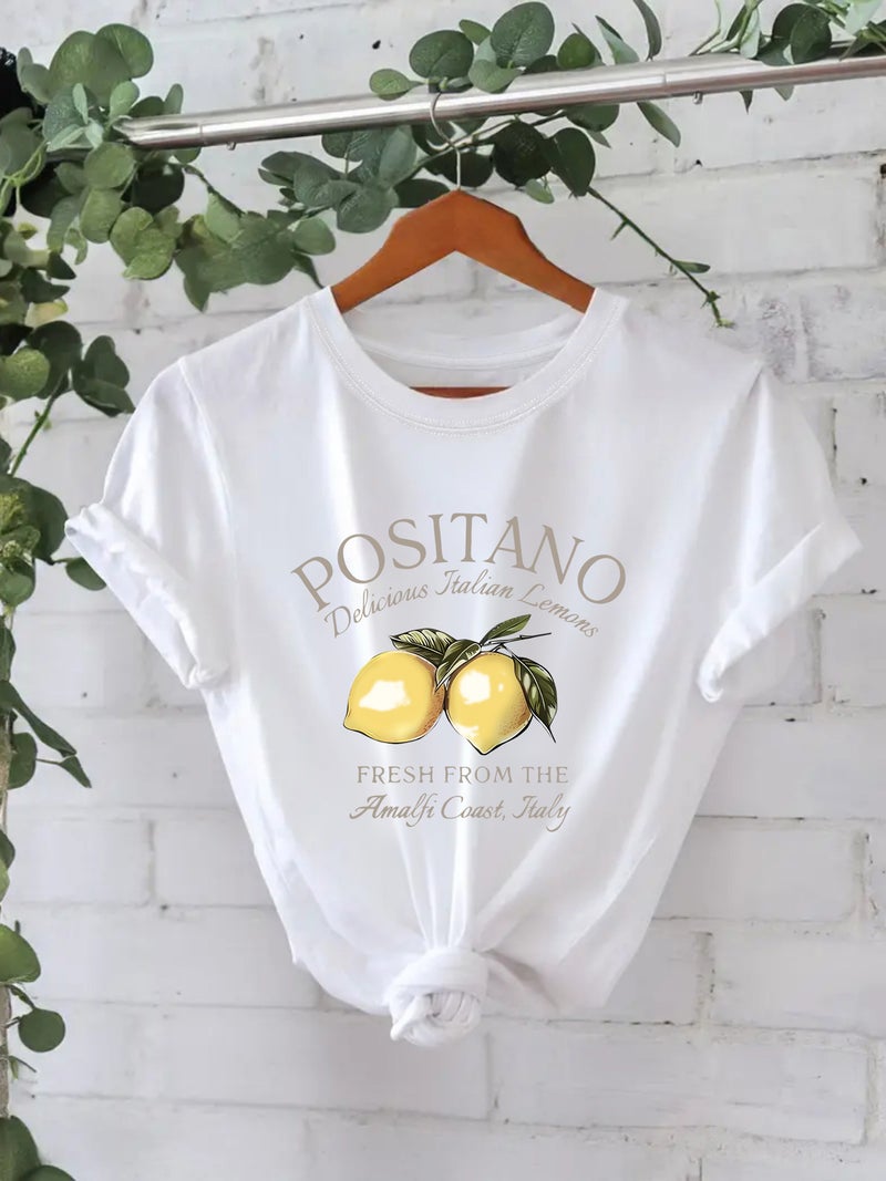 Pure cotton T-shirt European and American summer short sleeve round neck cross-border foreign trade American pattern printed T-shirt female foreign trade factory - Image 5