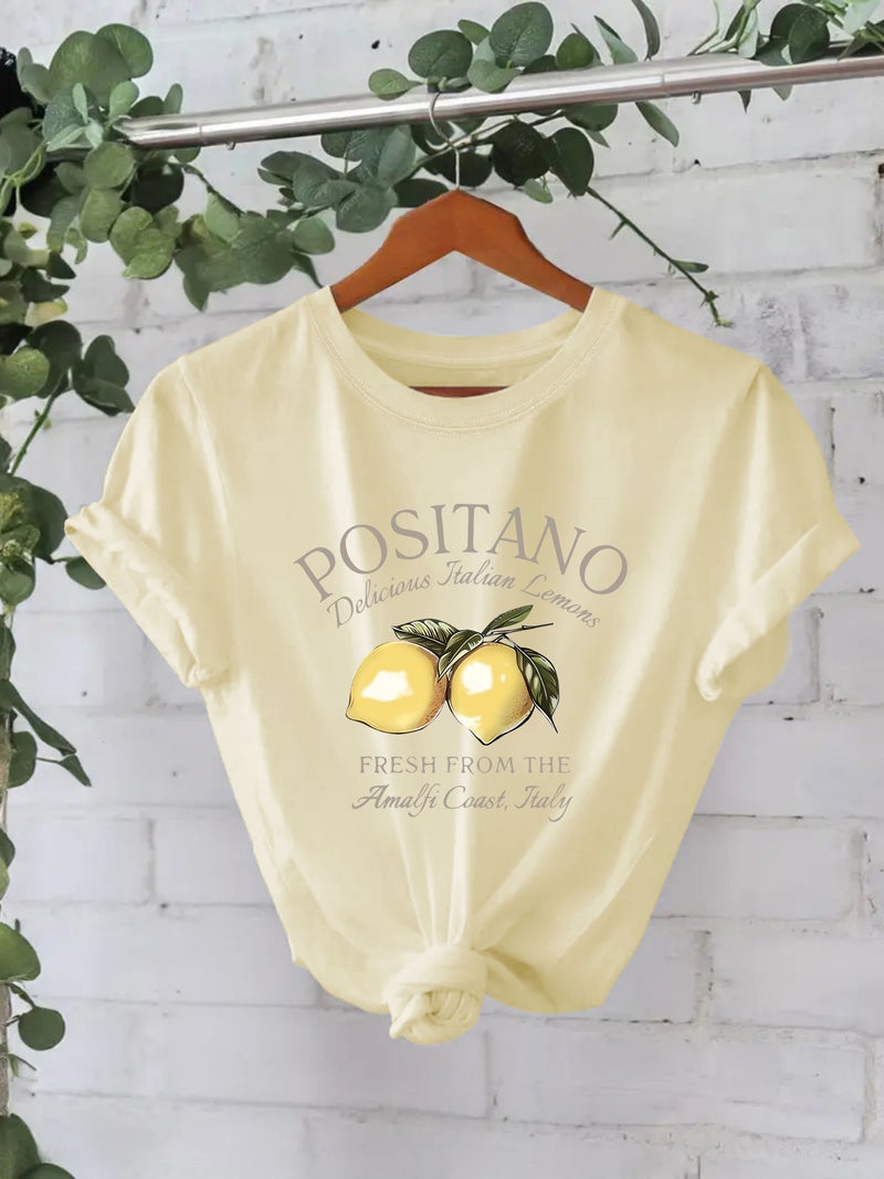 Pure cotton T-shirt European and American summer short sleeve round neck cross-border foreign trade American pattern printed T-shirt female foreign trade factory - Image 2