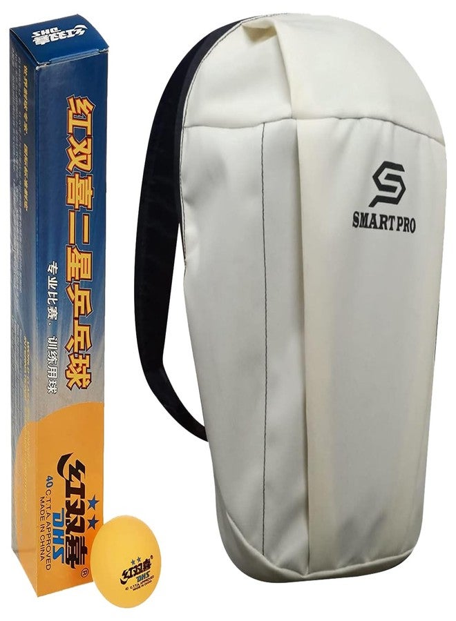 DHS TT Ball 40MM 2 Star Orange (6 Pcs Box) 54 PCS with Smart PRO TT Special Cover Speed Beige - Image 1