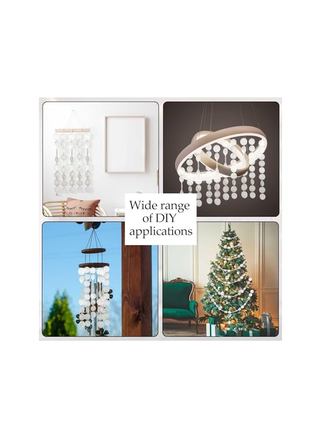 The Bros أصداف بحرية طبيعية دائرية، 100 قطعة أصداف محار بحجم 2 بوصة، للحرف اليدوية مع 2 ثقب لأقراص الأصداف البحرية، لصوت الرياح ستارة الباب، قلادة معلقة، زينة، ديكور منزلي لحفلات الزفاف، حرف يدوية DIY - Image 3