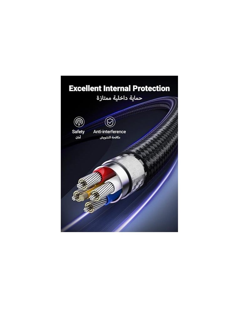 Jeebel MFI certified fast iPhone charging cable with Type-C port, black cut-resistant fabric 2 M - Image 5