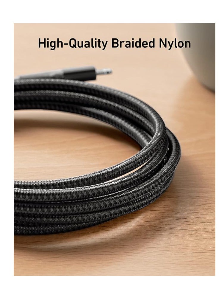 Jeebel MFI certified fast iPhone charging cable with Type-C port, black cut-resistant fabric 2 M - Image 4