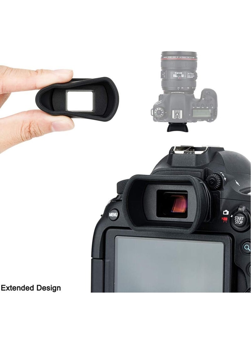 JJC JJC 2 Types Viewfinder Eyecup Eyepiece for Canon 6D Mark II 6D 5D Mark II 5D 90D 80D 70D Long Design  Orignal Eyeshape Replaces Canon EB Eye Cup  - Image 5